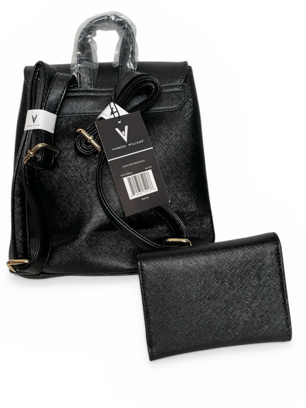 NWT Vanessa Williams Posh Mini Backback and Wallet black - Picture 4 of 10